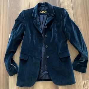 Vintage Luciano Barbera Navy Velvet Blazer Size 40
